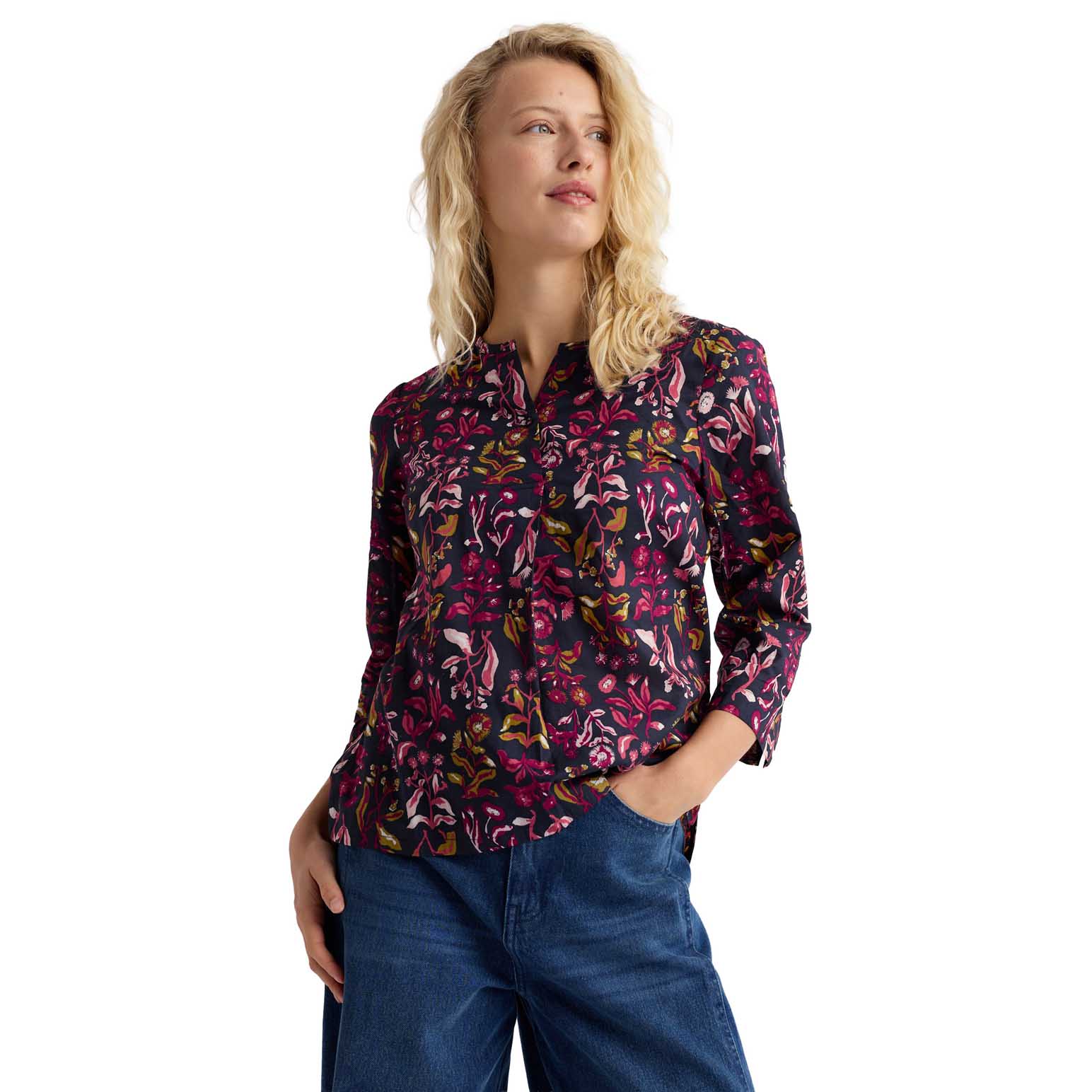 Seasalt Cornwall Watercolour Sketch Top - Inky Botanical Maritime